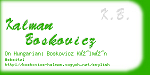 kalman boskovicz business card